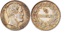 Denmark 1/2 Rigsdaler Coin, Frederik VII, Silver, KM:759 -