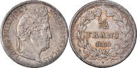 France 1/2 Franc Coin, Louis-Philippe, Paris, Silver -