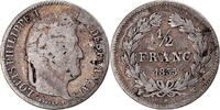 France 1/2 Franc Coin, Louis-Philippe, Lille, Silver -