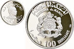Morocco 100 Dirhams Hassan II, Pattern, Proof, Silver, PCGS -