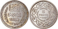 Tunisia 5 Francs Coin, Ahmad Pasha Bey, Paris, ESSAI, Silver -
