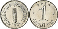 France Centime Coin, Épi, Paris, Stainless Steel, KM:928 -