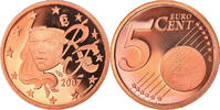 France 5 Euro Cent Paris, Proof, Copper Plated Steel -