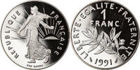 France Franc Coin, Semeuse, Paris, Proof, Nickel, KM:925.1 -