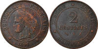 France 2 Centimes Coin, Cérès, Paris, Bronze, KM:827.1 -