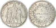 France 5 Francs Coin, Hercule, Paris, Silver, KM:823 -