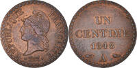 France Centime Coin, Dupré, Paris, Bronze, KM:754 -