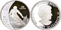 Canada 25 Dollars Coin, Elizabeth II, Alpine skiing, Silver -