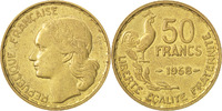 France 50 Francs Coin, Guiraud, Aluminum-Bronze, KM:918.1 -