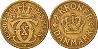 Denmark 2 Kroner Coin, Christian X, Copenhagen -