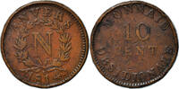 France 10 Centimes Coin, Anvers, Bronze, Gadoury:191d -