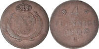 German States 4 Pfennig Coin, SAXONY-ALBERTINE, Friedrich August I -