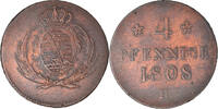 German States 4 Pfennig Coin, SAXONY-ALBERTINE, Friedrich August I -