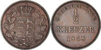German States 1/2 Kreuzer, 4 Pfennig Coin, WURTTEMBERG, Wilhelm I -