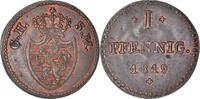 German States Pfennig Coin, HESSE-DARMSTADT, Ludwig X -