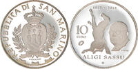 San Marino 10 Euro Aligi Sassu, Proof, Silver, KM:523 -