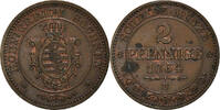 German States 2 Pfennig Coin, SAXONY-ALBERTINE, Johann -