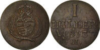 German States Heller Coin, SAXONY-ALBERTINE, Friedrich August I -