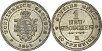 German States Neu-Groschen, 10 Pfennig Coin, SAXONY-ALBERTINE, Johann -