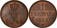 German States Pfennig Coin, HANNOVER, Ernst August, Copper -