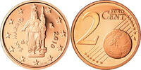 San Marino 2 Euro Cent Proof, Copper Plated Steel, KM:441 -