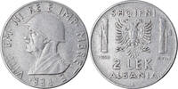 Albania 2 Lek Coin, Vittorio Emanuele III, Rome, Stainless -