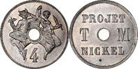 France 4 Centimes TM Théodore Michelin, Paris, Pattern, Maillechort -