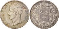 France 5 Francs Coin, Charles X, Paris, Silver, KM:728.1 -