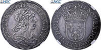 France 1/4 Ecu Louis XIII, Paris, Silver, NGC, Gadoury:48 -