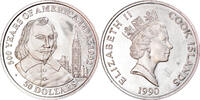 Cook Islands 50 Dollars Coin, Elizabeth II, Silver, KM:186 -