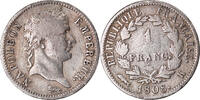 France Franc Coin, Napoléon I, Bordeaux, Silver, KM:682.7 -