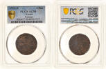 France 6 Deniers Louis XIV, Montpellier, Restrike, Copper, PCGS -