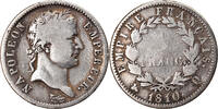 France Franc Coin, Napoléon I, Perpignan, Very rare, Silver -