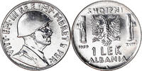 Albania Lek Coin, Vittorio Emanuele III, Rome, Stainless -