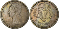 Madagascar 2 Francs Coin, Paris, Copper-nickel, Lecompte:101 -