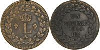 France Decime Coin, Louis XVIII, Strasbourg, Bronze, KM:701 -