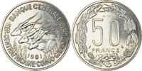 EQUATORIAL AFRICAN STATES 50 Francs Coin, Paris, Nickel -