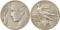Italy 20 Centesimi Coin, Vittorio Emanuele III, Rome, Nickel -