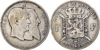 Belgium Franc Coin, Leopold II, Silver, KM:38 -