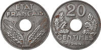 France 20 Centimes Coin, État français, Paris, Iron -