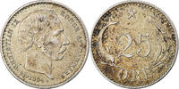 Denmark 25 Öre Coin, Christian IX, Copenhagen, Silver -