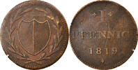 German States Pfennig Coin, FRANKFURT AM MAIN, Copper, KM:Tn7 -
