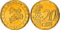 Monaco 20 Euro Cent Paris, Brass, KM:171 -