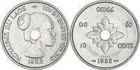Lao 10 Cents Coin, Sisavang Vong, Paris, Aluminium, KM:E1 -