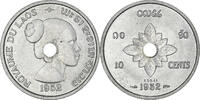 Lao 10 Cents Coin, Sisavang Vong, Paris, Aluminium, KM:E1 -