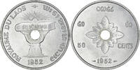 Lao 50 Cents Coin, Sisavang Vong, Paris, Aluminium, KM:E3 -