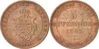 German States 5 Pfennig Coin, SAXONY-ALBERTINE, Johann -