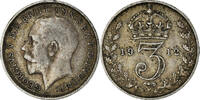 Great Britain 3 Pence Coin, George V, Silver, KM:813 -