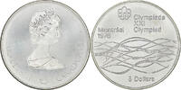 Canada 5 Dollars Coin, Elizabeth II, Swimming, Silver, KM:100 -