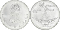 Canada 5 Dollars Coin, Elizabeth II, Rowing, Silver, KM:91 -